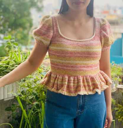 Cheap Frills Puff Tee Digital Knitting Pattern