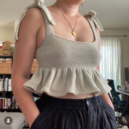 Cheap Frills Cami Digital Knitting Pattern